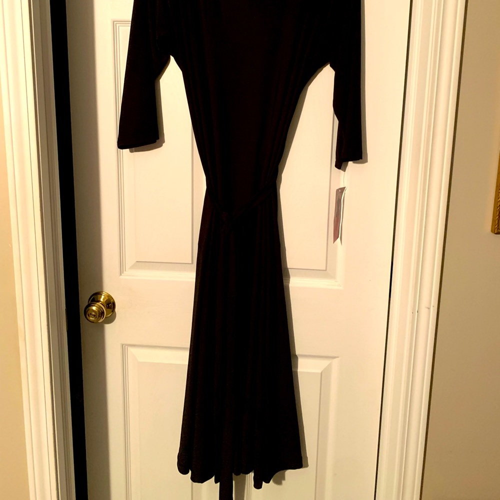 Black A-Line dress w/belt